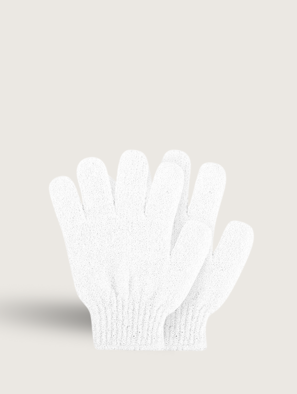 White Exfoliating Gloves